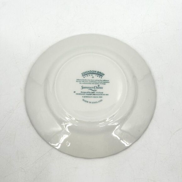 JOHNSON BROS. Vintage White Pink Floral England Bread & Butter Plate 6.25" - Picture 2 of 3